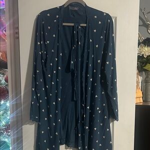 Victoria's Secret Teal Heart Print Robe